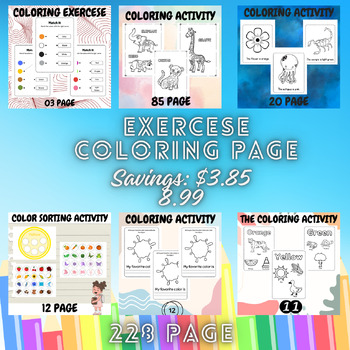 Preview of ACTIVITY COLORING EXERCESE- EXERCESE COLORING  PAGE