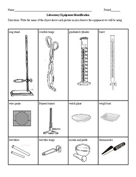 ACTIVITY: Chemistry Equipment Identification -KEY Included by Engage in ...