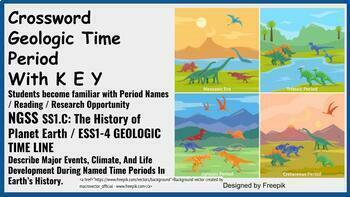 ACTIVITY Crossword Puzzle: Geological Time Periods Wksht KEY Clues