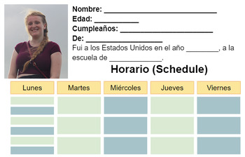 Preview of LISTENING ACTIVITY: Spanish School Vocab Listening & Easel Visual Organizer