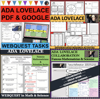 Preview of ADA LOVELACE BUNDLE Biographical Biography Research Activities (PDF & DIGITAL)