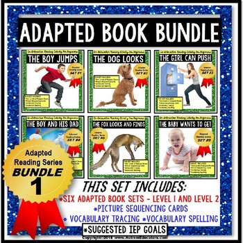 Preview of ADAPTED Books For Reading Comprehension Retelling BUNDLE for Special Education