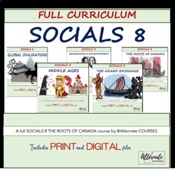 Preview of BC Socials 8 FULL COURSE - includes printable and digital files!