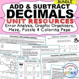 ADD AND SUBTRACT DECIMALS BUNDLE Error Analysis, Graphic O