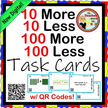 Preview of ADD and SUBTRACT 10'S and 100'S Task Cards NOW Digital!