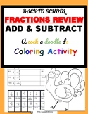 ADD/SUBTRACT FRACTIONS REVIEW- A COLORING ACTIVITY