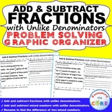 ADD & SUBTRACT FRACTIONS Word Problems with Graphic Organizers