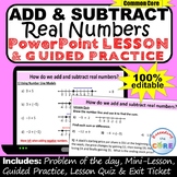 ADD AND SUBTRACT REAL NUMBERS PowerPoint Lesson & Practice