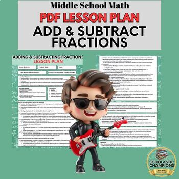 Preview of ADDING AND SUBTRACTING FRACTIONS-Lesson Plan for 5th Grade Middle School Math