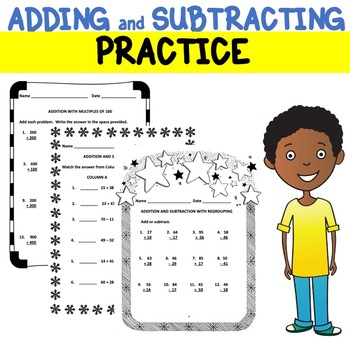 Preview of Adding and Subtracting No Prep Worksheets