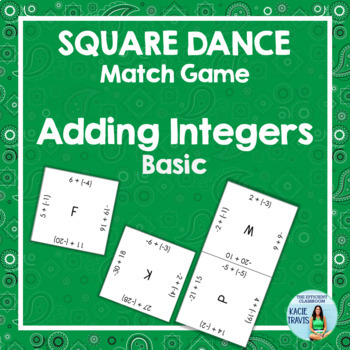 Preview of ADDING INTEGERS ACTIVITY (Basic) | Square Dance Match Game FREE