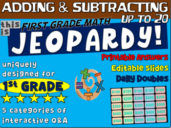 ADDING & SUBTRACTION- First Grade MATH JEOPARDY! handouts and ...