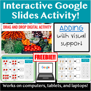 Preview of ADDING with REAL IMAGES Interactive Google Slides