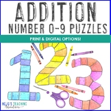 ADDITION 0-9 Math Puzzles | Use for Bulletin Board Numbers