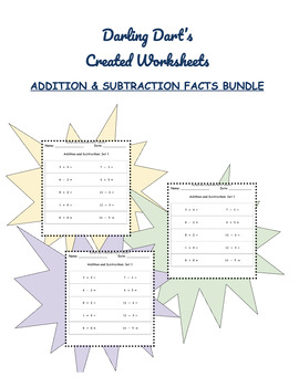 Preview of ADDITION AND SUBTRACTION FACTS BUNDLE
