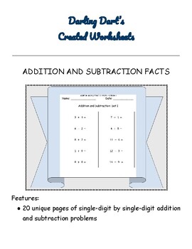 Preview of ADDITION AND SUBTRACTION FACTS: Version 4 of 5