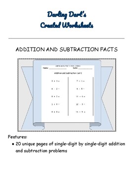 Preview of ADDITION AND SUBTRACTION FACTS: Version 5 of 5