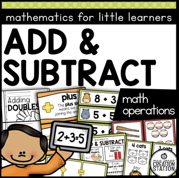 Preview of ADDITION AND SUBTRACTION WITHIN 20 MATH ACTIVITIES AND CENTERS- KINDERGARTEN