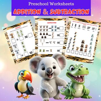 Preview of ADDITION AND SUBTRACTION- Preschool and Kindergarten Math Worksheets