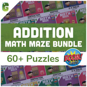 Preview of ADDITION BUNDLE | BOOM Math Maze Game Pack