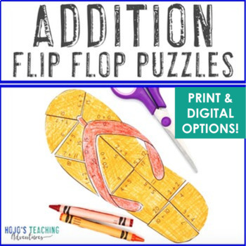 Preview of ADDITION Flip Flops | Summer or End of School Year Math Activity Center
