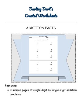 Preview of ADDITION FACTS: Version 1 of 5