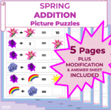 ADDITION Math Picture Puzzle Worksheets - Centers, Do Now