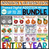 ADDITION & SUBTRACTION FLUENCY WHEELS THEMED FOR YEAR ROUND