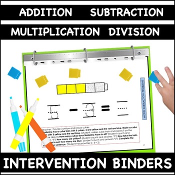 Preview of ADDITION, SUBTRACTION, MULTIPLICATION, DIVISION Intervention Binders BUNDLE