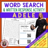 ADELE Music Word Search and Biography Research Activity Wo