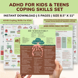 ADHD/ADD Coping Skills Psychoeducation Bundle Kids/Teens -