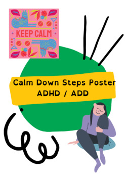 Preview of ADHD/ADD - Visual Guide Calm Down Steps