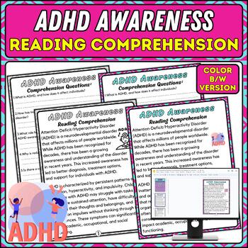 Preview of ADHD Awareness Nonfiction Reading Comprehension Passages and Questions