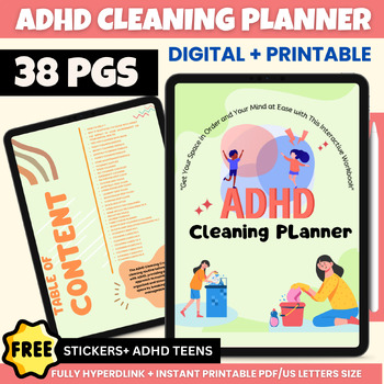 Preview of ADHD Cleaning Schedule Bundle | Cleaning List | ADHD Cleaning Checklist | Fully