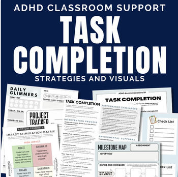 Preview of ADHD Executive Function Task Completion Strategy Guide Intervention OT