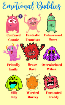 Preview of ADHD MOODS. Emotional monster buddies. Mentalhealth