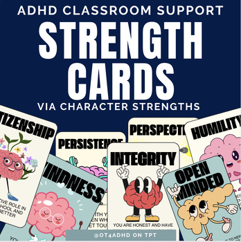 Preview of ADHD OT Executive Function VIA Strength Cards SEL
