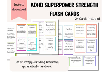 Preview of ADHD Superpower Strength Flashcards
