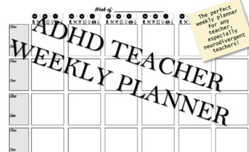 Preview of ADHD Teacher Planner