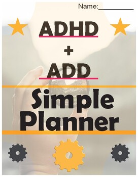 Preview of ADHD and ADD Perfect Simple Planner | EVERYDAY Tasks | Adults and Kids!