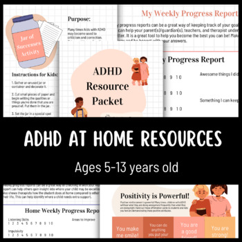 Preview of ADHD at Home Resources and Activity Pack