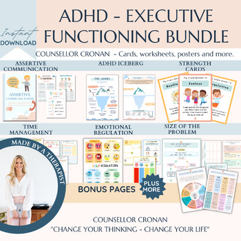 Preview of ADHD coping skill bundle, Problem solving Feelings Check-in. Zones of Regulation