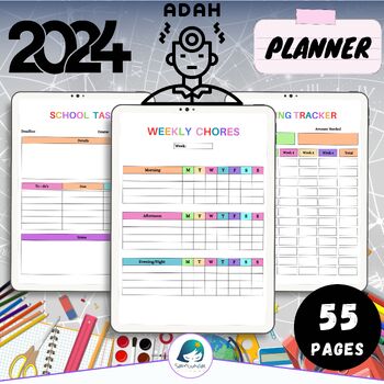 Preview of ADHD-friendly Planner 2024-2025 | Personalized Daily Planner