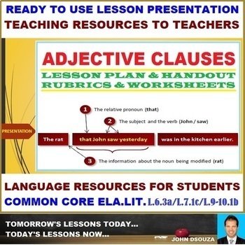 Preview of ADJECTIVE CLAUSE OR RELATIVE CLAUSE - POWERPOINT PRESENTATION