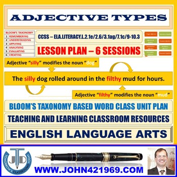 Preview of ADJECTIVE TYPES: LESSON AND RESOURCES - 6 SESSIONS
