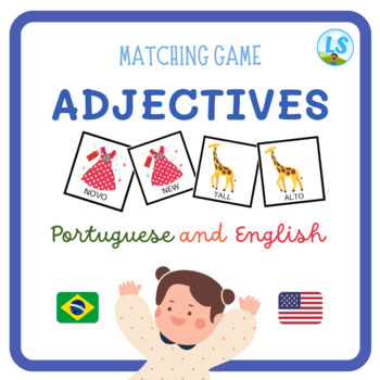 Preview of ADJECTIVES Bilingual - Matching game - English and Portuguese - Jogo da Memória