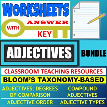 Preview of ADJECTIVES - WORKSHEETS WITH ANSWERS - BUNDLE