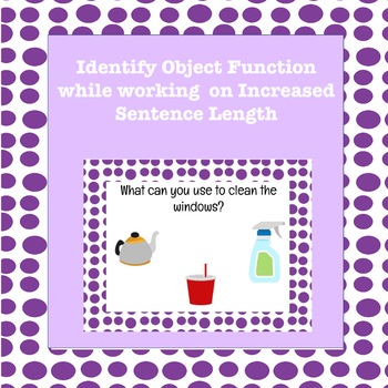 Preview of ADL Identify Object Function & Sentence Expansion using Household Vocabulary