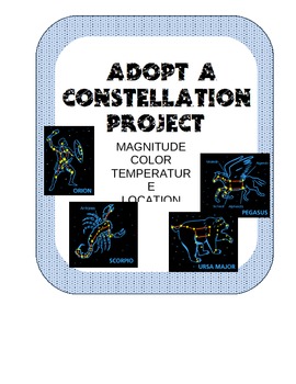 Preview of ADOPT-A-CONSTELLATION- research stars in common constellations EDITABLE
