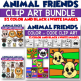 ADORABLE ANIMALS Clip Art BUNDLE | Color by Code